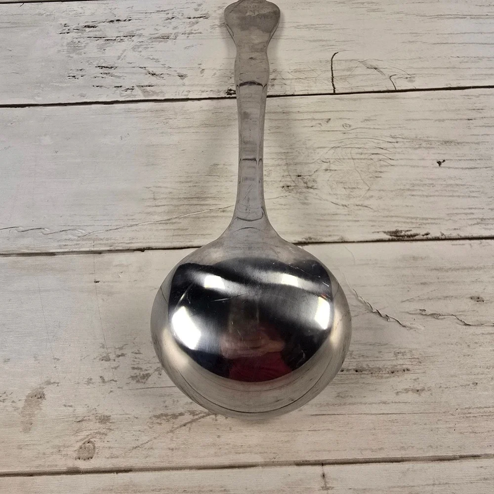 Spoonful of Comfort Stainless Steel Soup Ladle Silver Engraved Scroll Handle